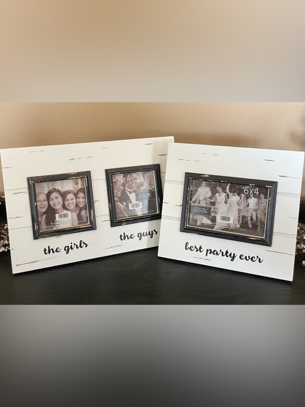 NEW!!! Set of White Distressed Wedding Party Frames - One 4x6 and Two 4x4 Photos